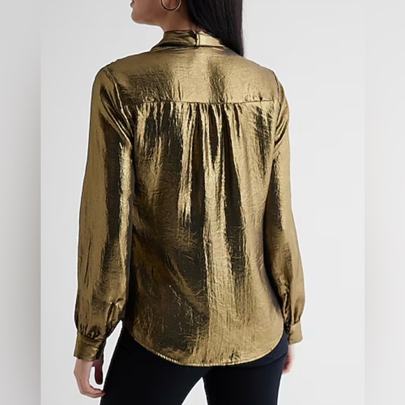 NWT Express Gold Metallic Blouse - Picture 7 of 7